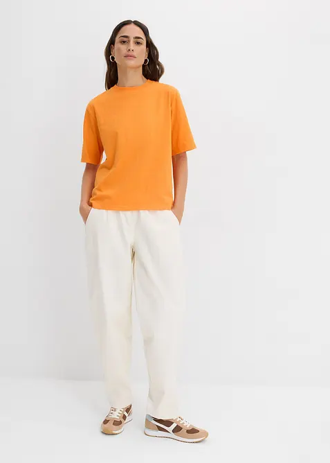 Lot de 2 T-shirts amples en fil flamm&eacute; 100% coton, bonprix