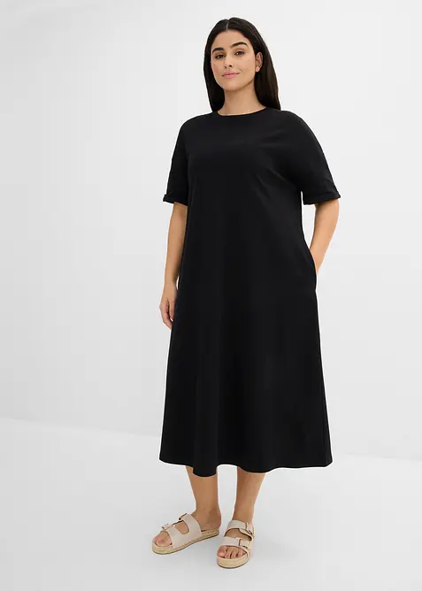 Robe en jersey interlock &eacute;pais avec poches sur les c&ocirc;t&eacute;s, bonprix