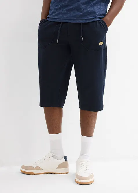 Bermuda sweat long &agrave; taille &eacute;lastiqu&eacute;e, aspect denim, bonprix