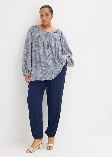 Blouse &agrave; carreaux en seersucker, bonprix