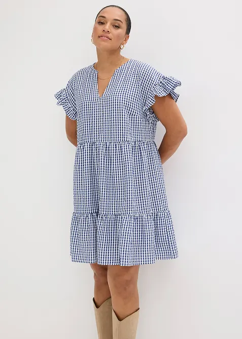 Robe courte en seersucker, bonprix
