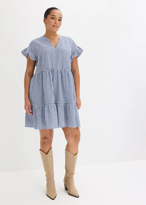 Robe courte en seersucker, bonprix