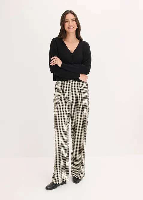 Pantalon large &agrave; pinces, bonprix
