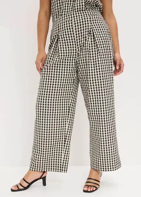 Pantalon large &agrave; pinces, bonprix