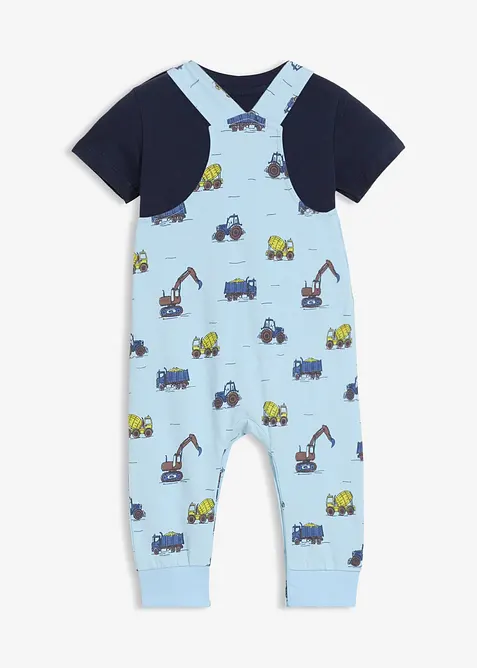 Ensemble comprenant un T-shirt et une salopette en coton, bonprix