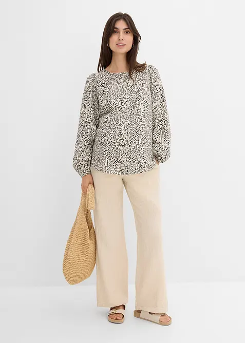 Umstandshose aus reinem Baumwoll-Musselin, Loose Fit, bonprix