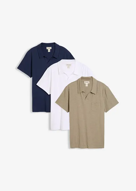 Lot de 3 polos 100% coton, bonprix