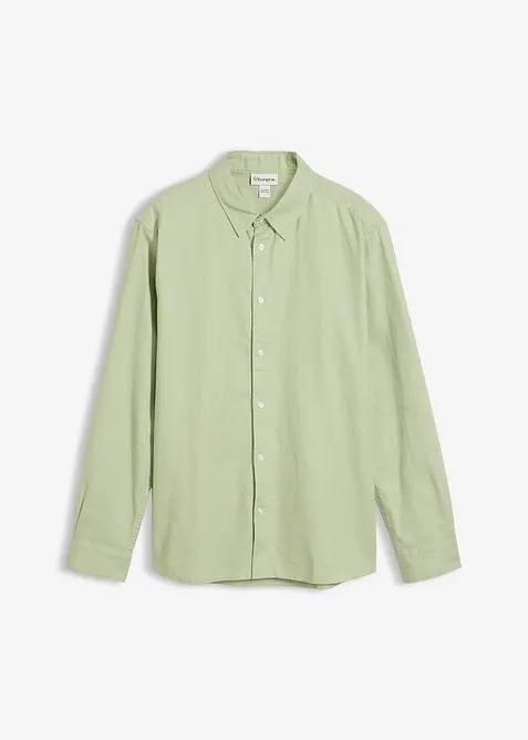 Langarmhemd aus Leinen-Mix in Modern Fit, bonprix