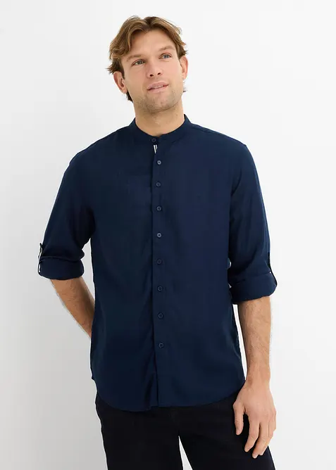 Chemise &agrave; manches longues retroussables en lin m&eacute;lang&eacute; pour une sensation de fra&icirc;cheur, bonprix