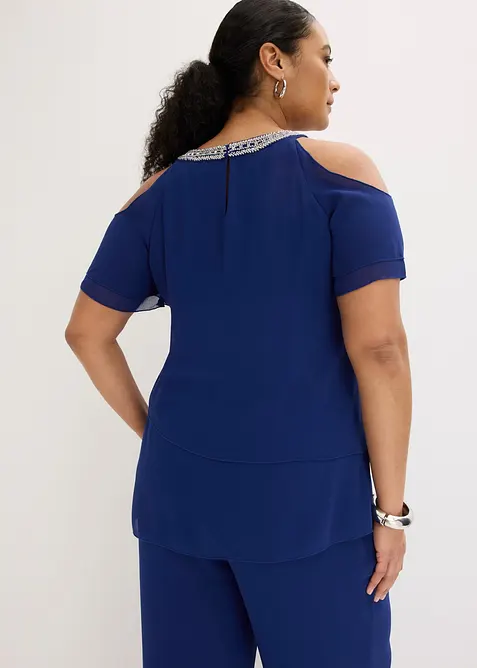 Blouse en mousseline avec application strass, bonprix