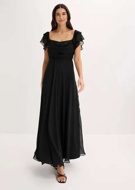Abendkleid aus feinem Chiffon mit Drapierung, bonprix