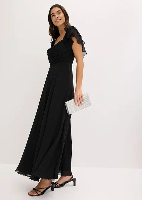 Abendkleid aus feinem Chiffon mit Drapierung, bonprix
