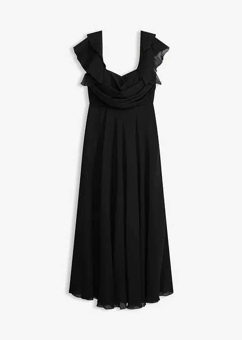 Abendkleid aus feinem Chiffon mit Drapierung, bonprix