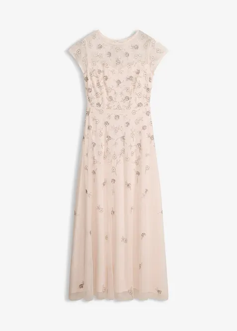Robe de soir&eacute;e en tulle d&eacute;licat avec sequins brod&eacute;s, bonprix
