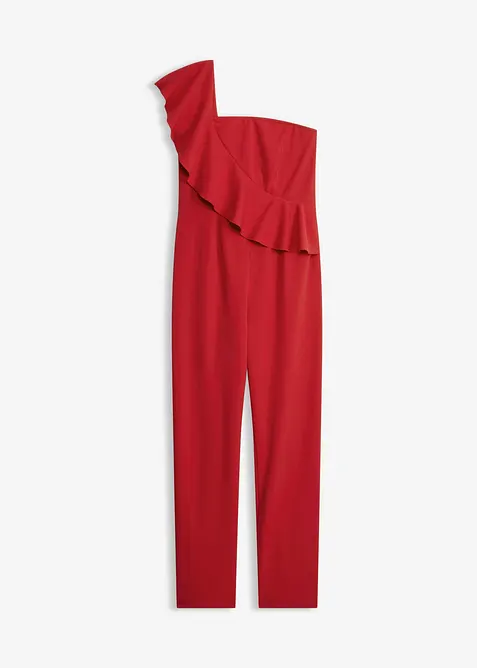 One-Shoulder Overall aus strukturiertem Crep&eacute;, bonprix