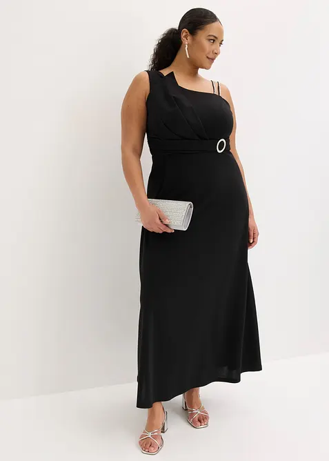 Robe de soir&eacute;e en cr&ecirc;pe textur&eacute; avec drap&eacute;, bonprix