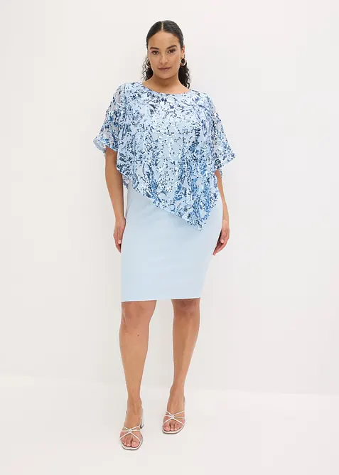 Robe de cocktail avec jet&eacute; &agrave; sequins, bonprix