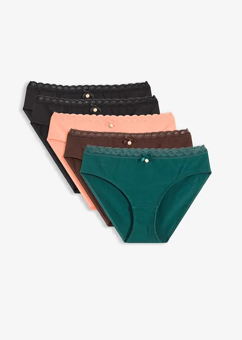 Slip mit Spitze (5er Pack), bonprix