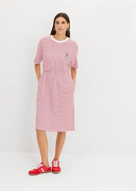 Gestreiftes T-Shirt mit Stickerei, bonprix