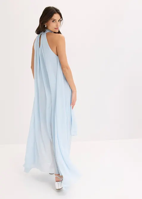 Robe longue avec fleur appliqu&eacute;e, bonprix