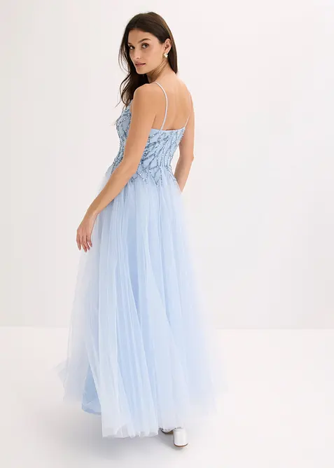 Abendkleid aus zartem T&uuml;ll mit Strasssteinverzierungen, bonprix
