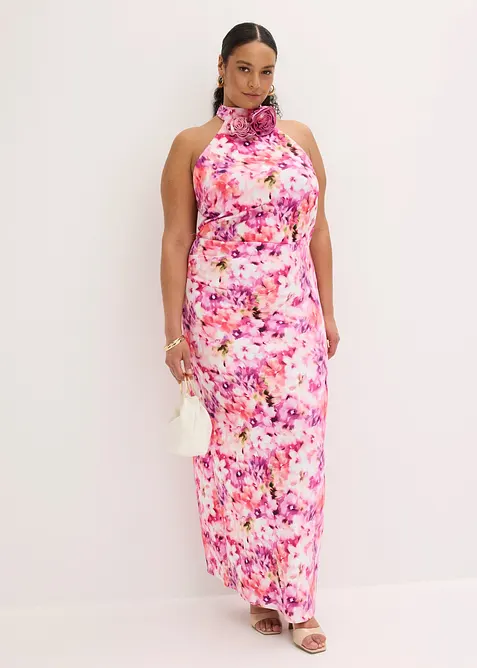 Abendkleid mit Blumen-Applikation, bonprix