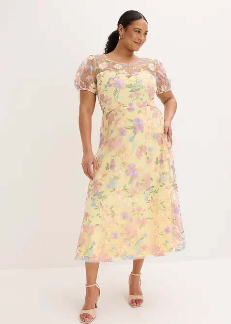 Spitzenkleid mit floraler Stickerei, bonprix