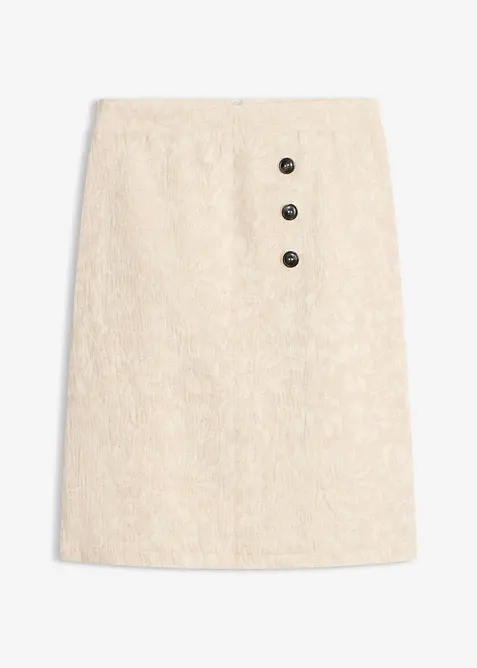 Rock aus Baumwolljacquard mit Leinenanteil, bonprix