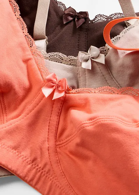 BH ohne B&uuml;gel mit Baumwolle (3er Pack), bonprix