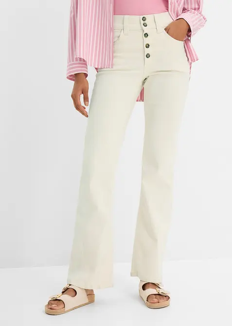 Jean droit taille haute, extensible, bonprix