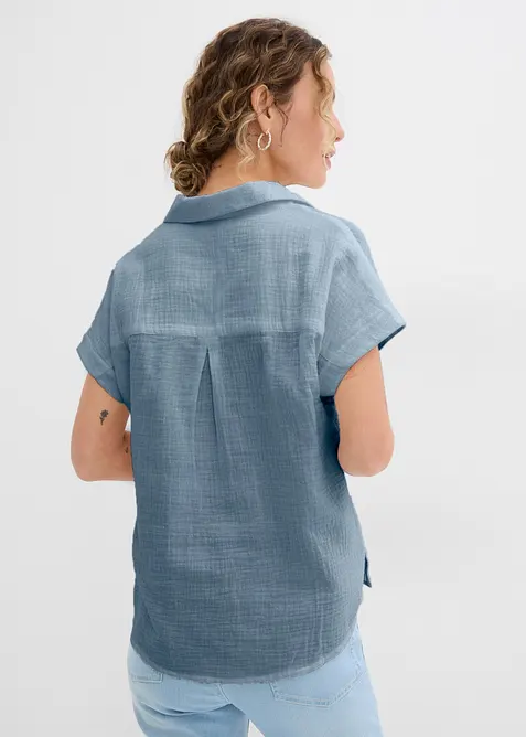 Blouse manches courtes en gaze de coton l&eacute;g&egrave;re, bonprix