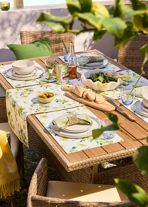 Set de table (4&nbsp;pces) &agrave; imprim&eacute; citron, bonprix