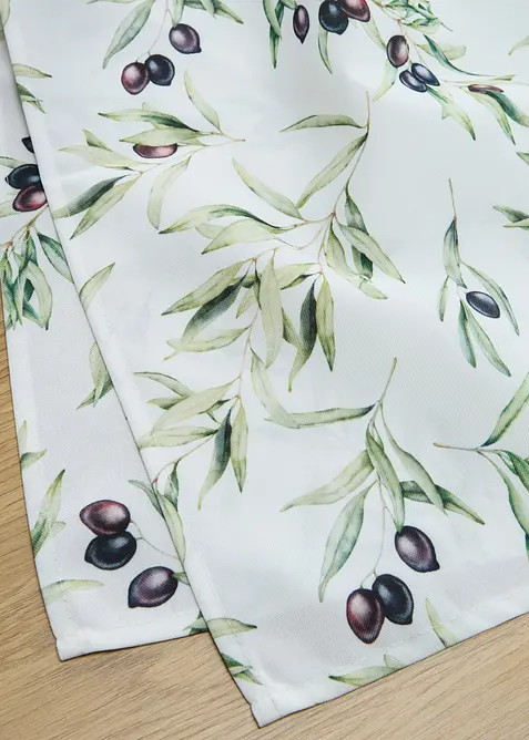Nappe &agrave; motif branches d&rsquo;olivier, d&eacute;perlante, bonprix