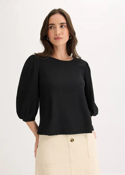 Shirtbluse aus strukturiertem Cr&ecirc;pe, bonprix