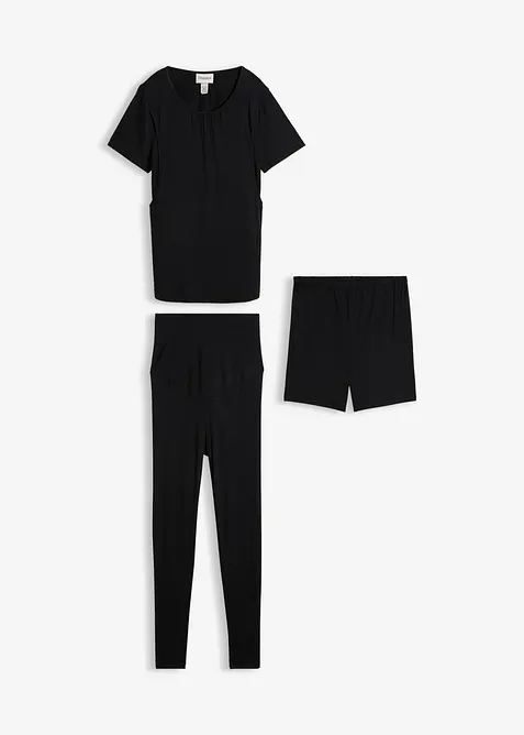 Umstandsset aus Stillshirt, Leggings + Shorts (3-tlg.Set), bonprix