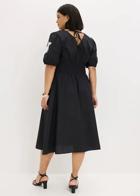 Robe midi brod&eacute;e, bonprix
