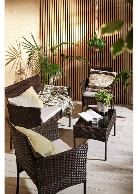 Salon de jardin (4 pi&egrave;ces), bonprix