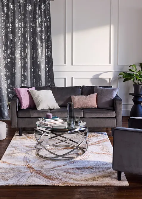 Abdunkelnder Vorhang mit Glanz Druck (1er Pack), bonprix