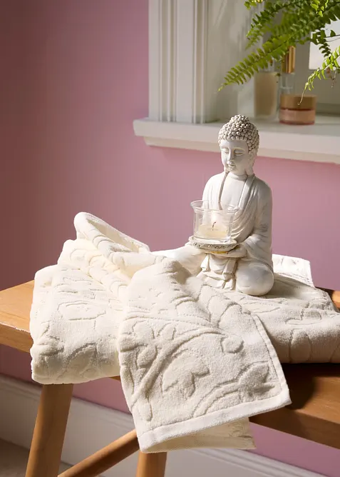 Baumwollhandtuch mit Hoch-Tief-Struktur, bonprix