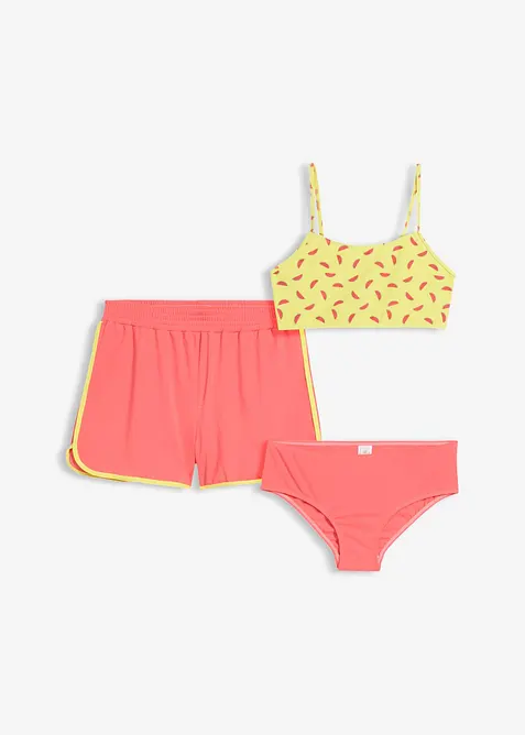 Bikini et short (ens. 3 pces), bonprix