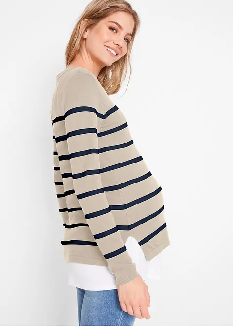 2-in-1 leichter Umstands- und Stillpullover, bonprix