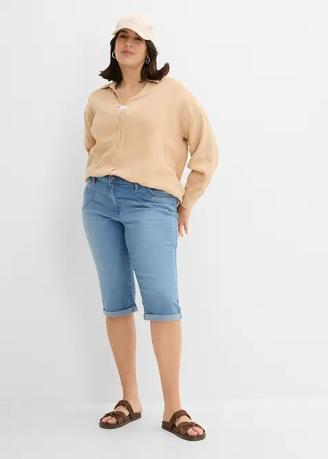 Straight Jeans Mid Waist, cropped, bonprix