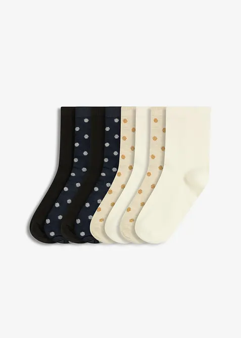 Lot de 8 paires de chaussettes courtes avec lurex, bonprix