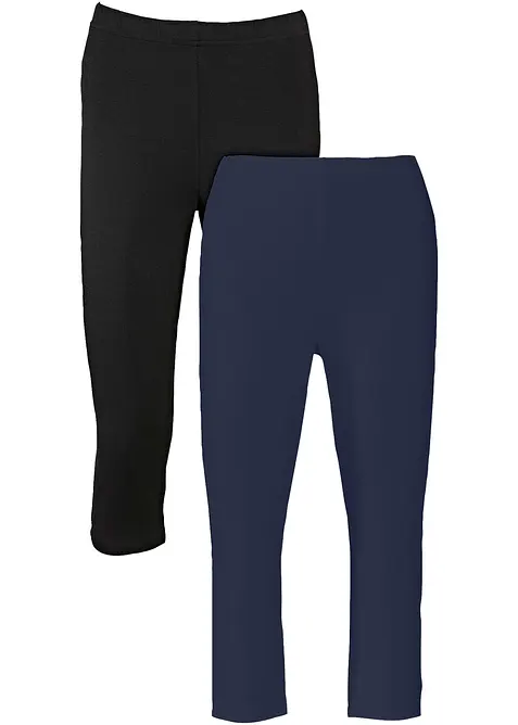 Schmal geschnittene Capri-Leggings (2er Pack), bonprix