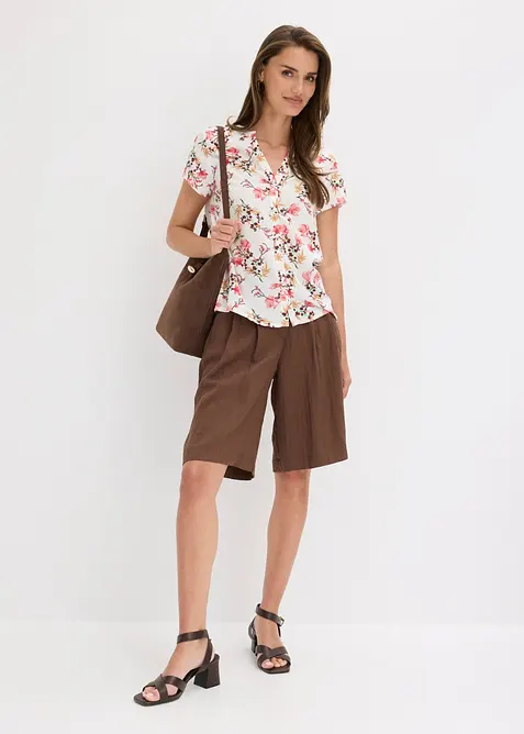 Kurzarmbluse aus reiner Viskose, bonprix