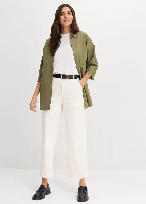 Verk&uuml;rzte Twillhose aus Baumwoll-Elasthan-Mix, bonprix