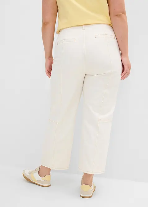 Pantalon raccourci en twill coton extensible, bonprix