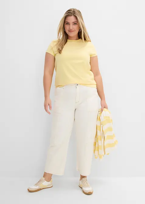 Pantalon raccourci en twill coton extensible, bonprix