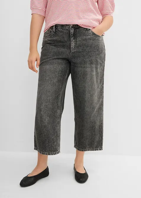 Jean baggy taille mi-haute, raccourci, bonprix