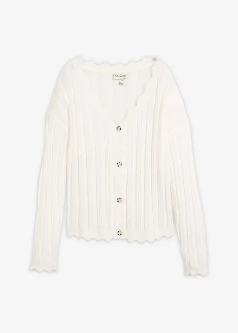 Kurze Ajour-Strickjacke, bonprix